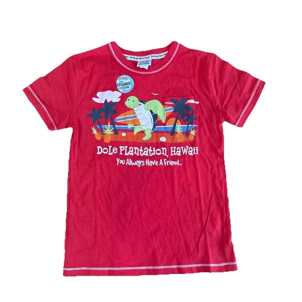 Pocket Pals Organic Cotton Youth Shirt Souvenir Dole Plantation Hawaii Turtle